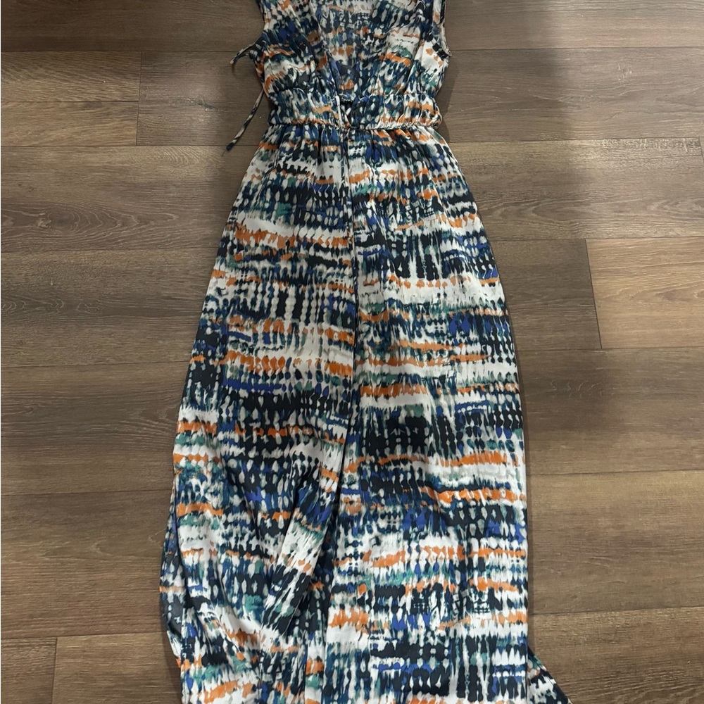 Emory Park Vibrant Blue and Orange Maxi Dress